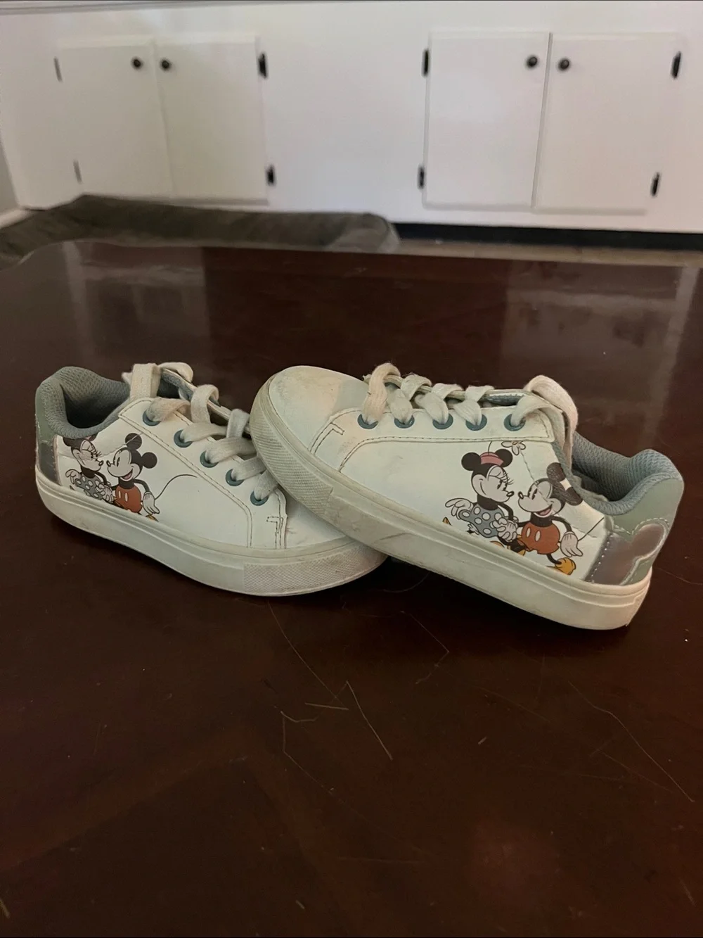 Disney White Kids Sneakers with Mickey & Minnie Graphic